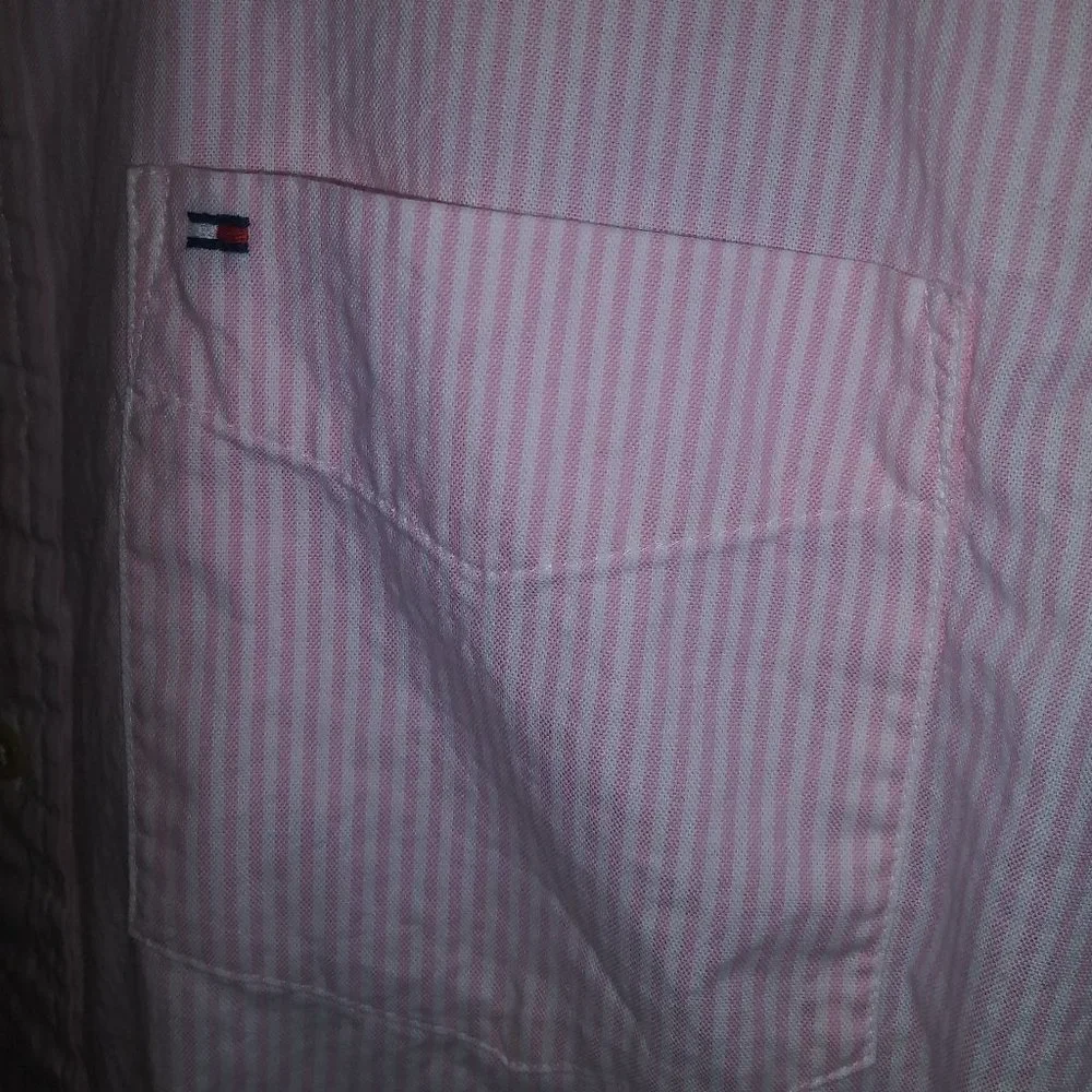 Tommy Hilfiger Striped "Classic Fit" Long Sleeve Button Down Shirt L/G - Picture 4 of 7